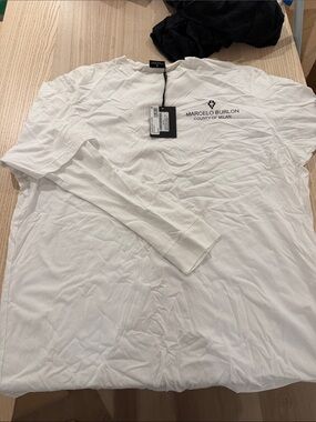 Marcelo Burlon County of Milan White Long-Sleeve Logo Tee